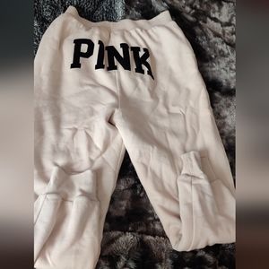PINK Victoria's Secret Beige Fleece Joggers PINK no tags, Women Large
